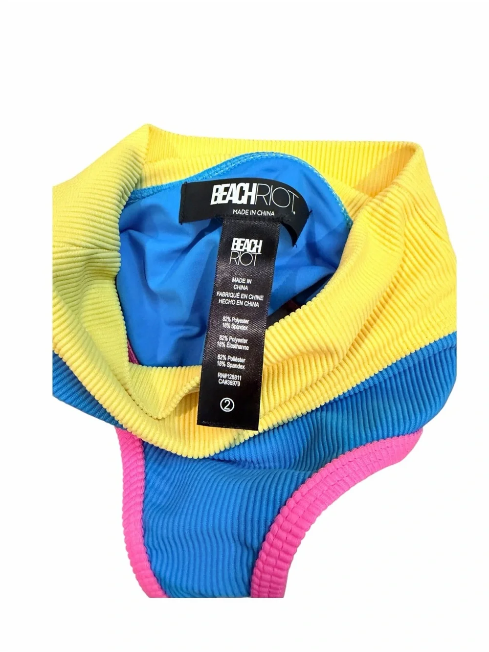 Beach Riot Girls' Colorblock Bikini - Blue, Yellow & Pink